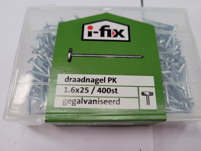 Draadnagel  I-fix  1.6x25 400st